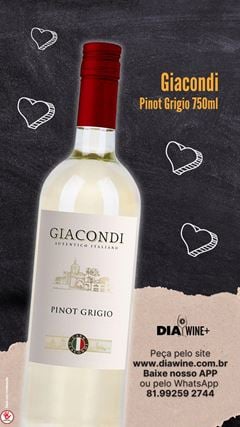 Vinho Giacondi Pinot Grigio Branco 750ml