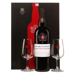 Kit Vinho do Porto Taylor's L.B.V. Tinto 750ml + Duas Taças 