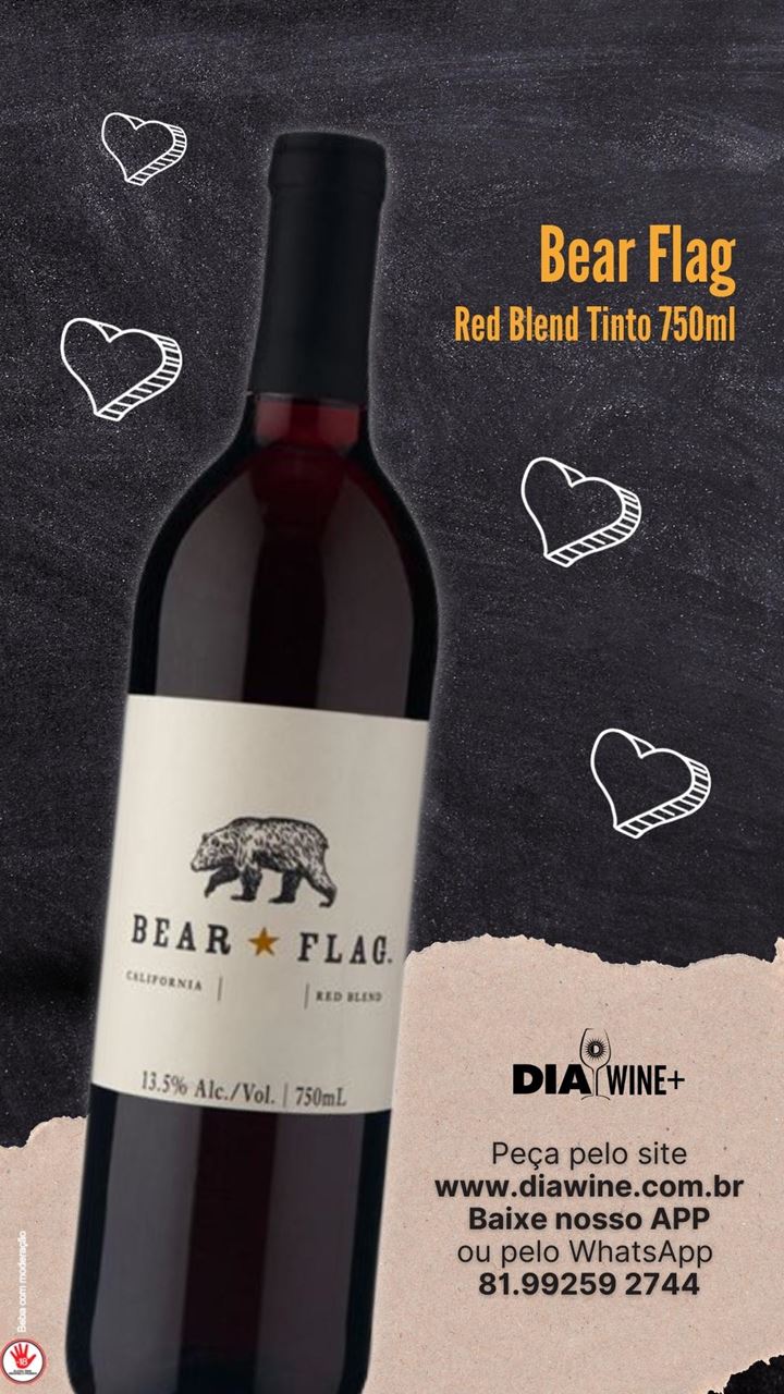 Vinho Bear Flag Red Blend Tinto 750ml | Dia Wine