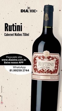 Vinho Rutini Cabernet-Malbec Tinto 750ml